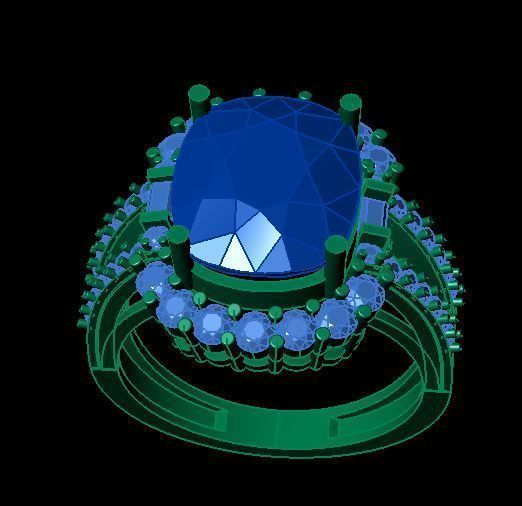 ruby daimond ring 3D print model_5