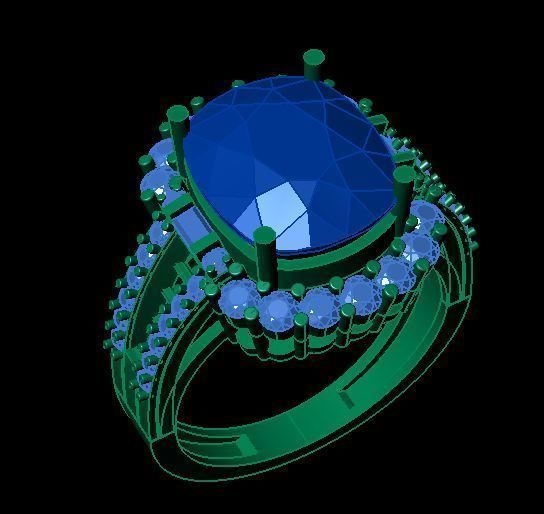 ruby daimond ring 3D print model_6