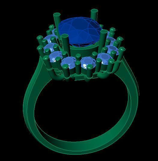 ruby daimond ring 3D print model_5