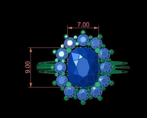 ruby daimond ring 3D print model_13