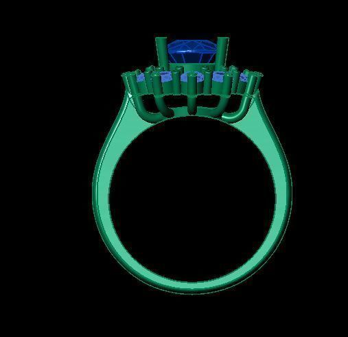 ruby daimond ring 3D print model_8