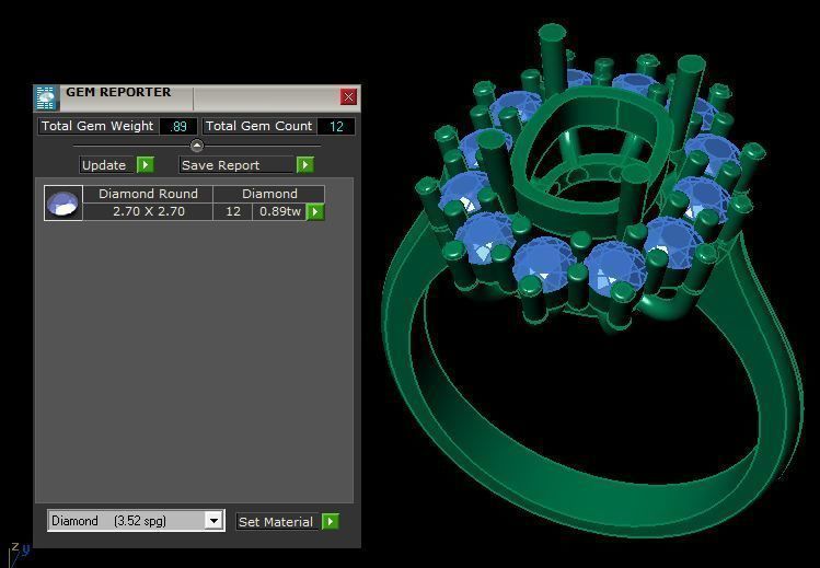ruby daimond ring 3D print model_12