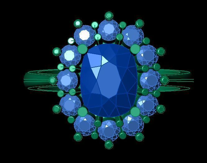 ruby daimond ring 3D print model_7