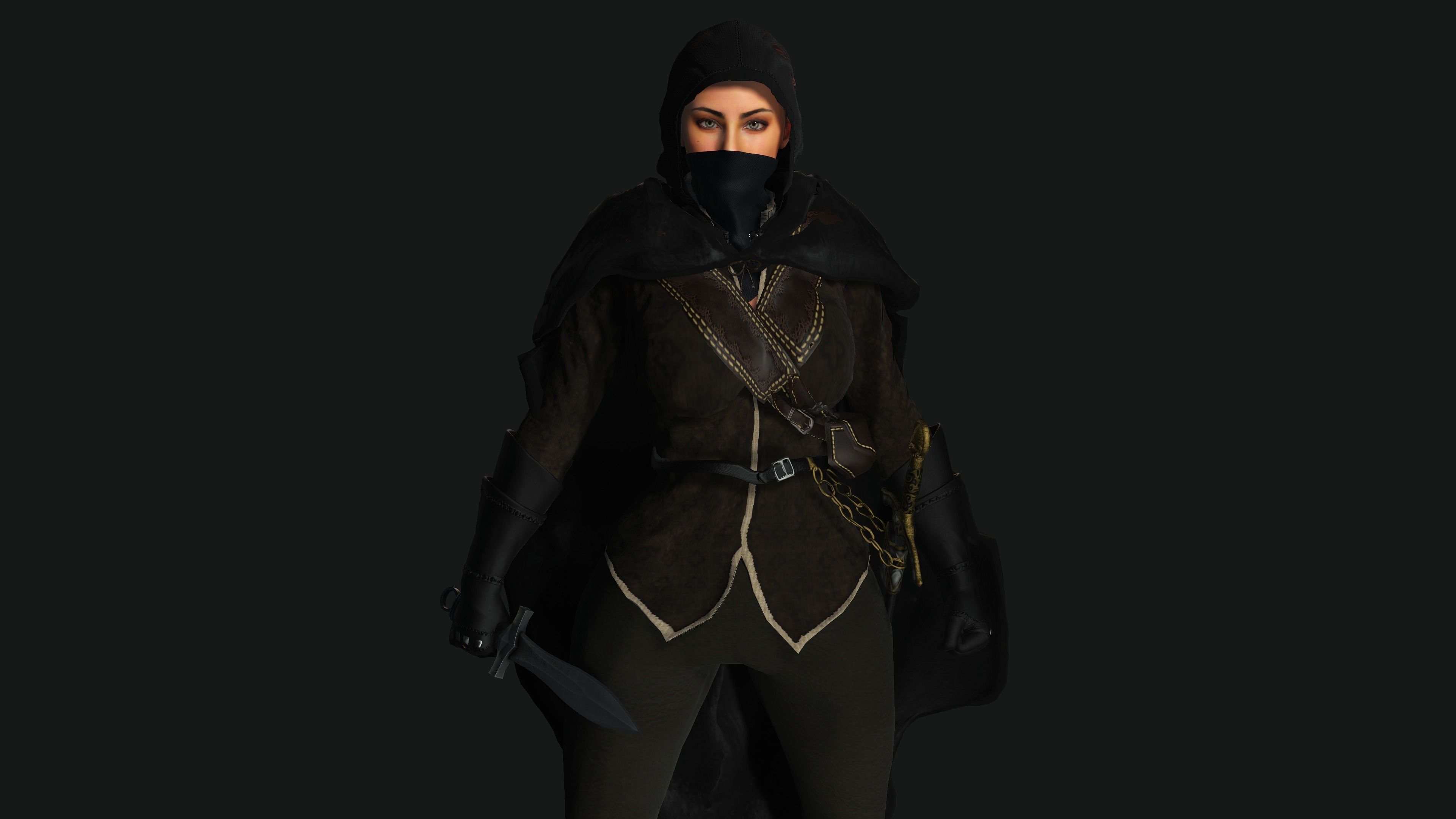 AAA 3D FANTASY WARRIOR  ASSASSIN - REALISTIC RIG GAME CHARACTER Low-poly 3D model_4