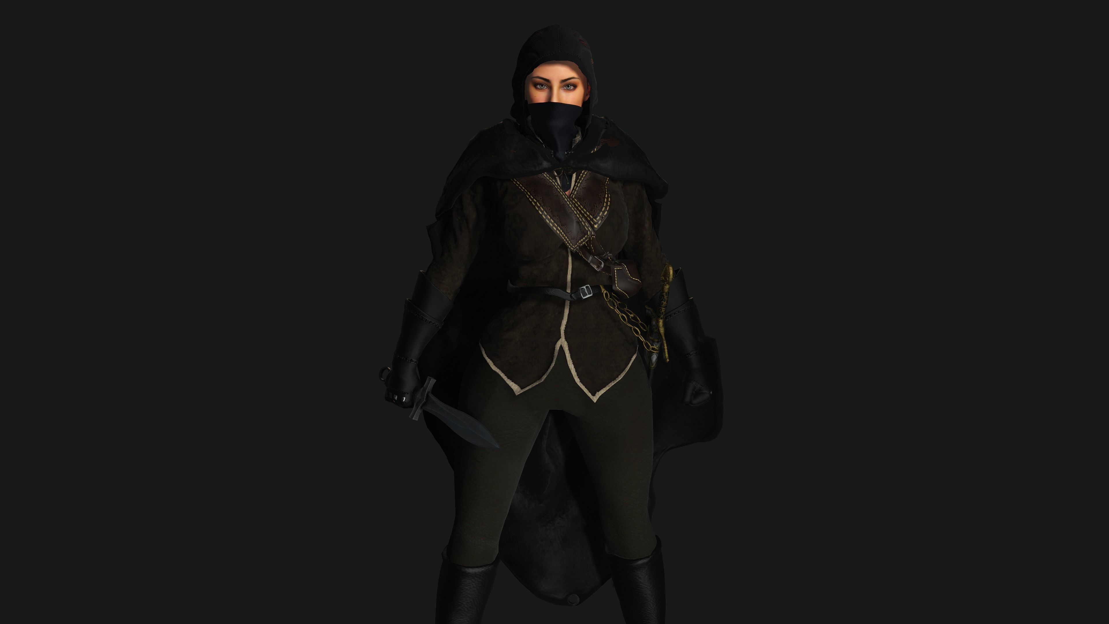 AAA 3D FANTASY WARRIOR  ASSASSIN - REALISTIC RIG GAME CHARACTER Low-poly 3D model_3