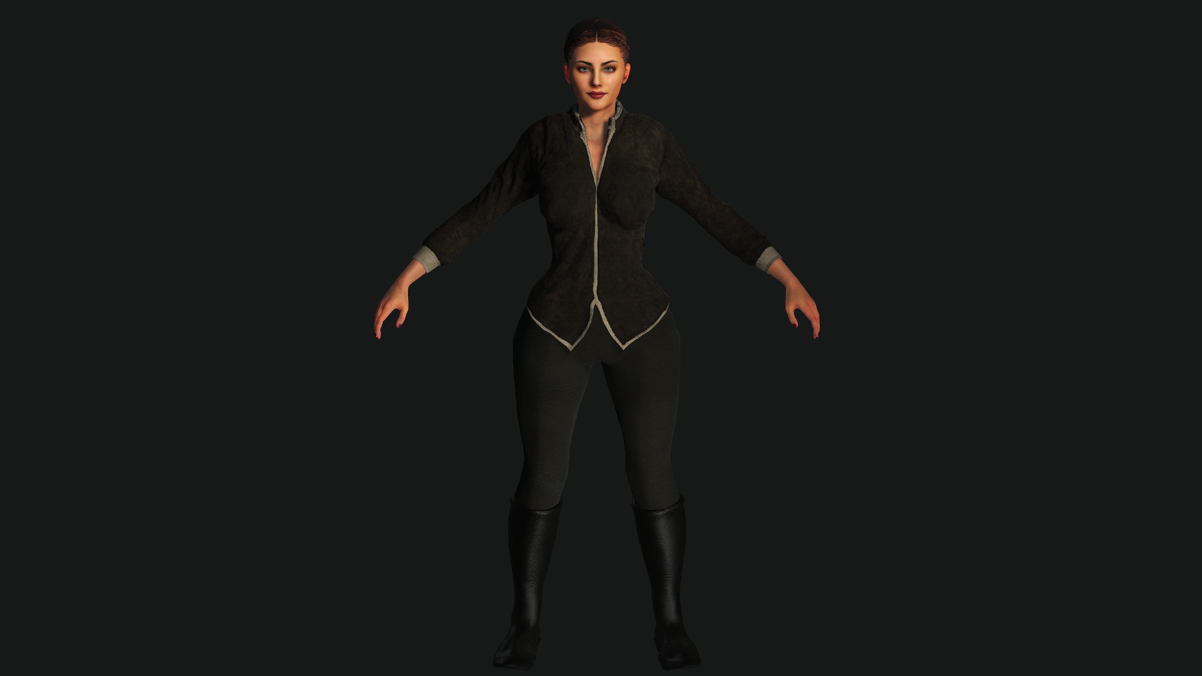 AAA 3D FANTASY WARRIOR  ASSASSIN - REALISTIC RIG GAME CHARACTER Low-poly 3D model_22