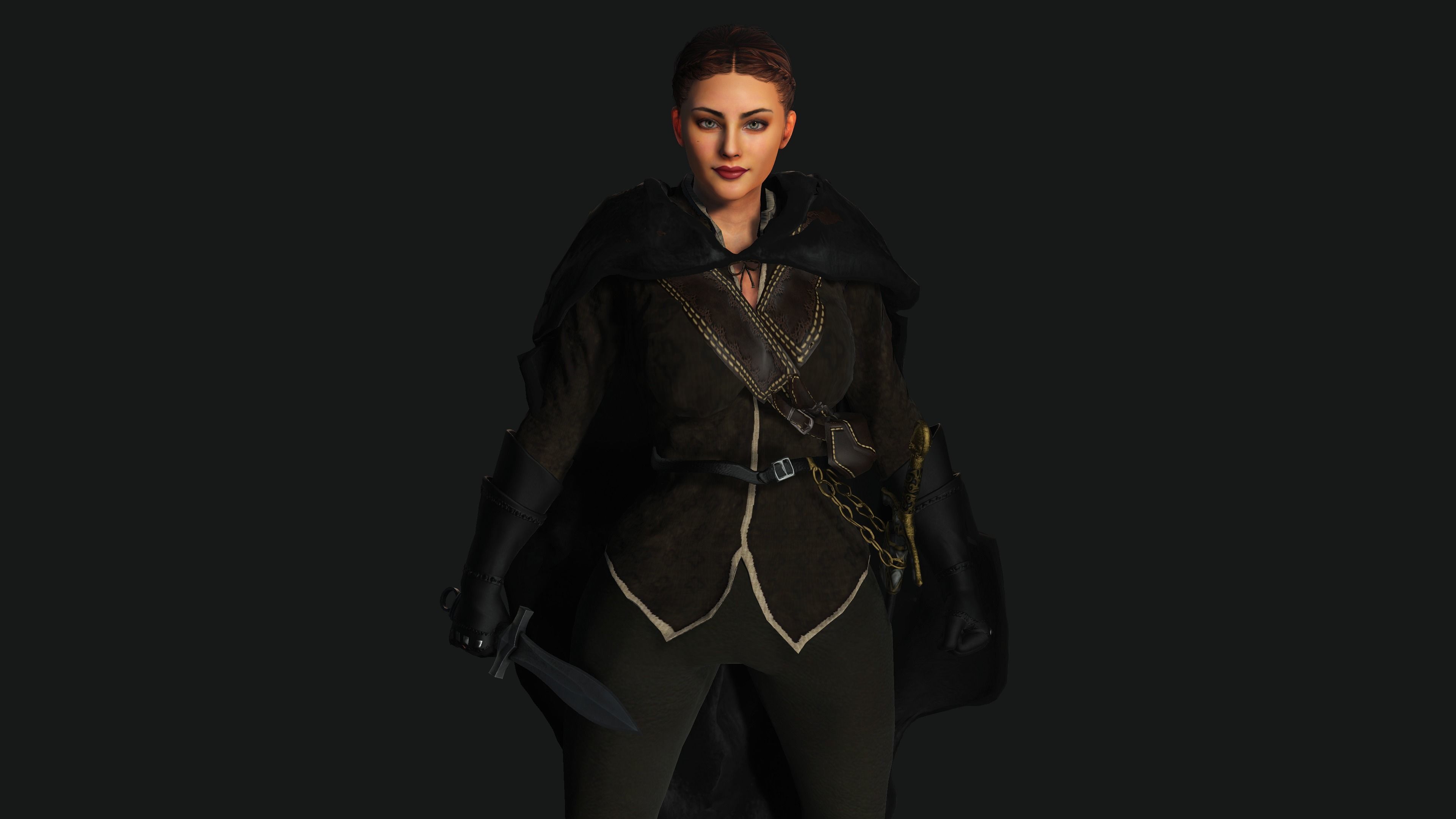 AAA 3D FANTASY WARRIOR  ASSASSIN - REALISTIC RIG GAME CHARACTER Low-poly 3D model_7