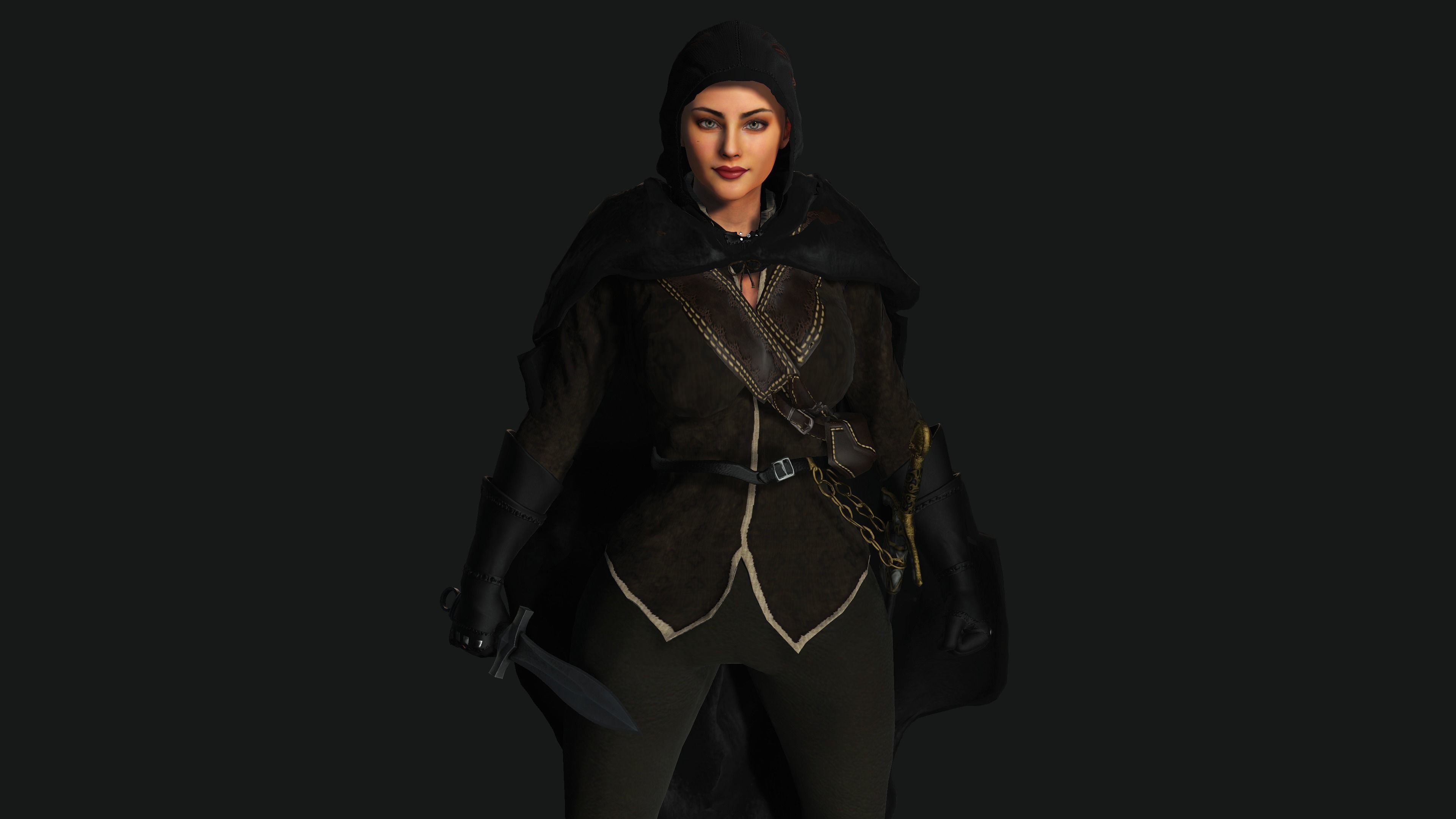 AAA 3D FANTASY WARRIOR  ASSASSIN - REALISTIC RIG GAME CHARACTER Low-poly 3D model_5