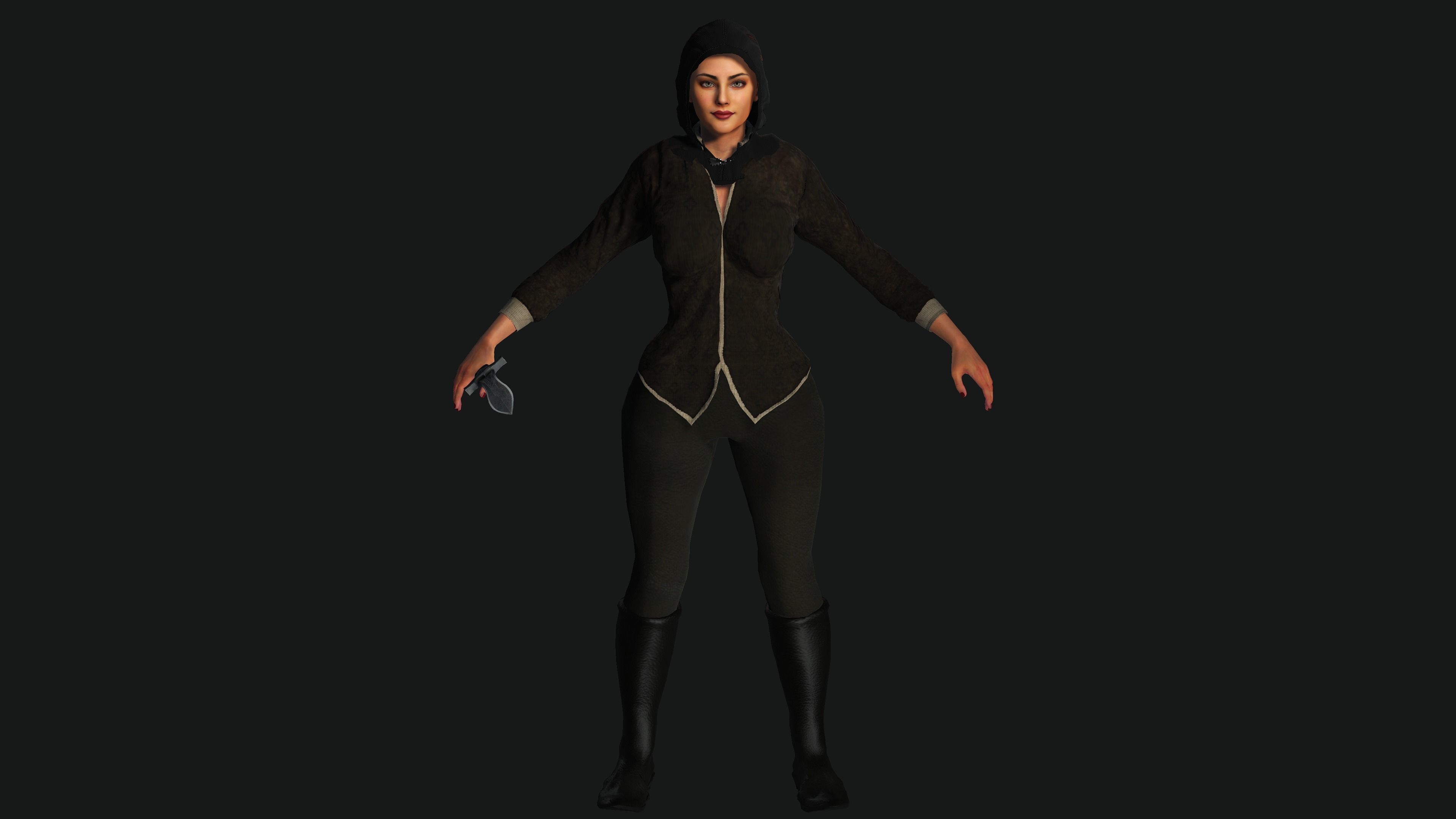 AAA 3D FANTASY WARRIOR  ASSASSIN - REALISTIC RIG GAME CHARACTER Low-poly 3D model_21