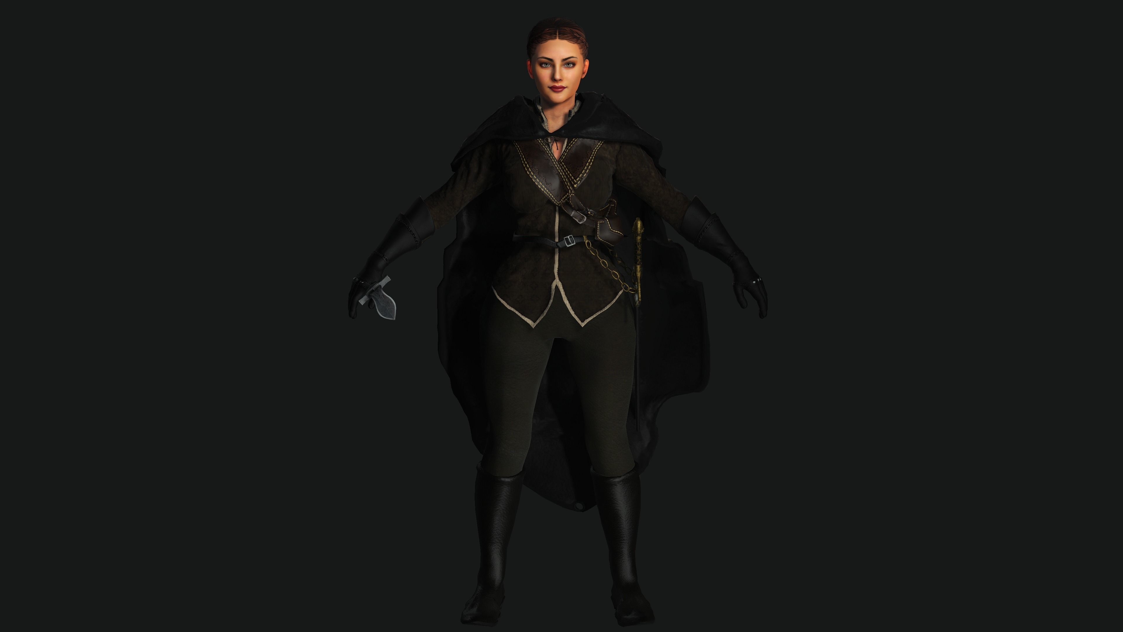 AAA 3D FANTASY WARRIOR  ASSASSIN - REALISTIC RIG GAME CHARACTER Low-poly 3D model_17