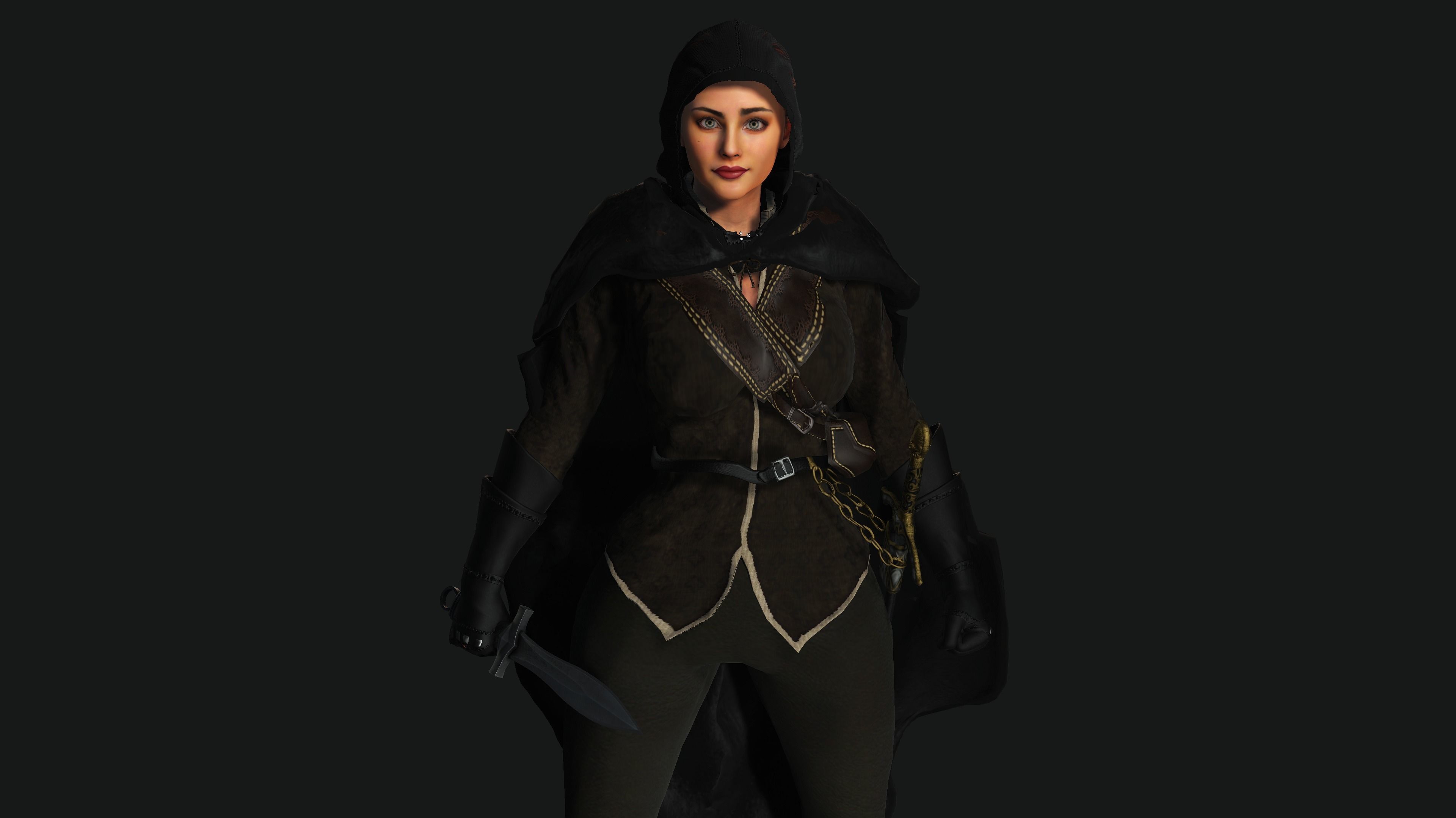 AAA 3D FANTASY WARRIOR  ASSASSIN - REALISTIC RIG GAME CHARACTER Low-poly 3D model_10