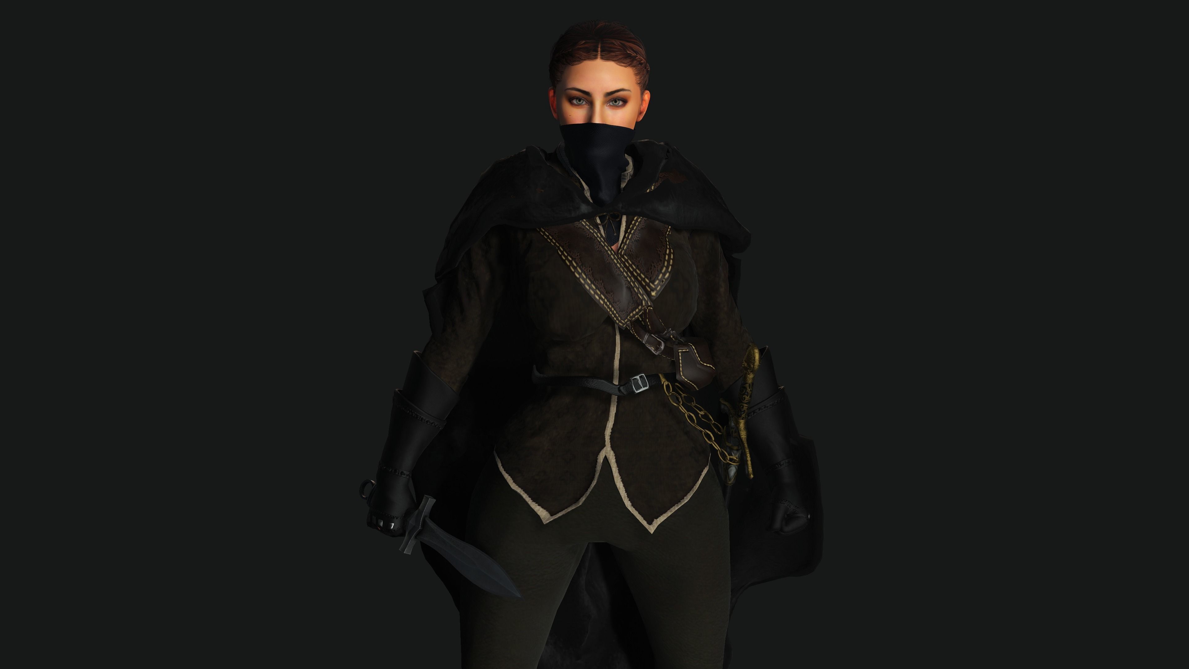 AAA 3D FANTASY WARRIOR  ASSASSIN - REALISTIC RIG GAME CHARACTER Low-poly 3D model_8