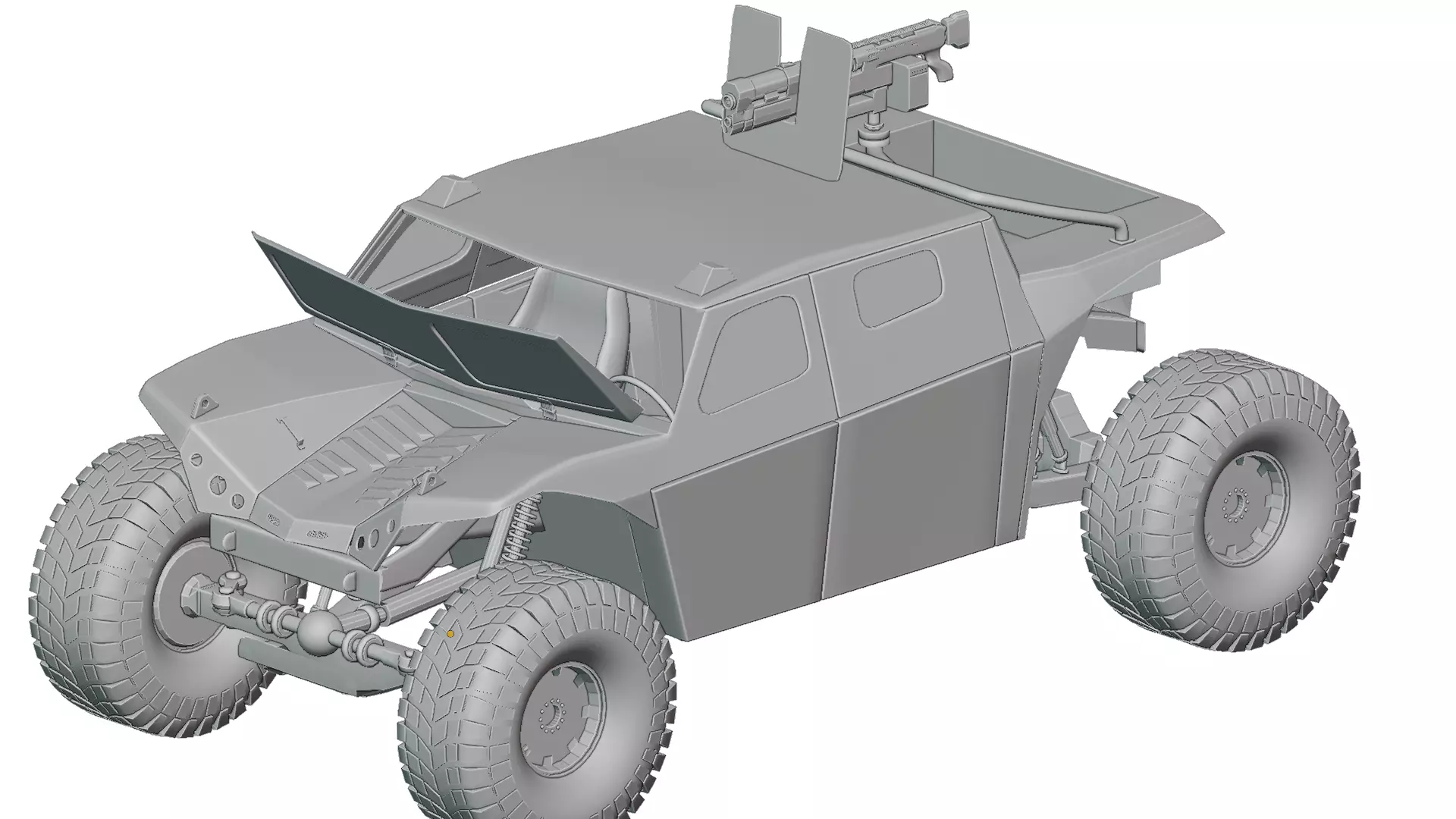 Combat Guard Vehicle 4X4 Blockout with Interior Free low-poly 3D model