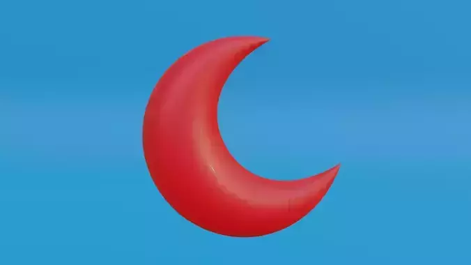 Red Moon Low-poly 3D model