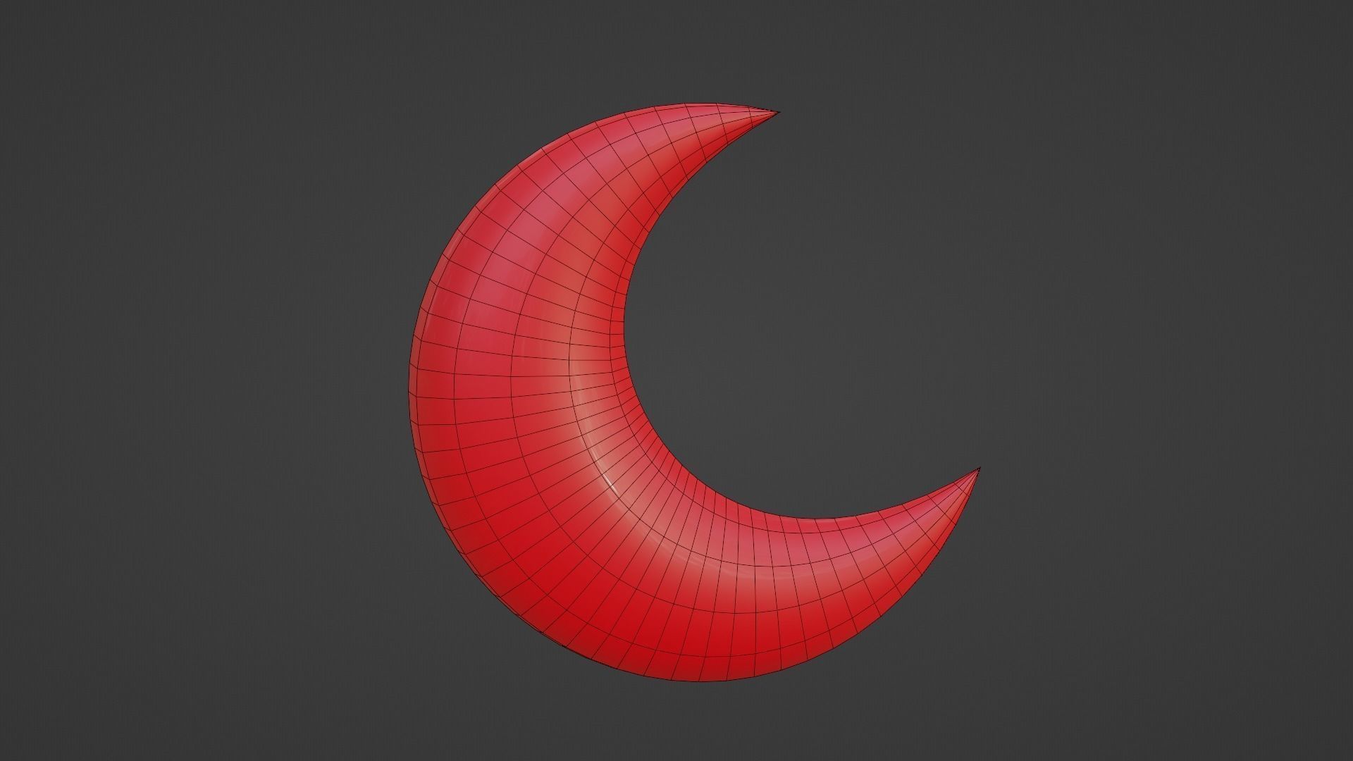 Red Moon Low-poly 3D model_13