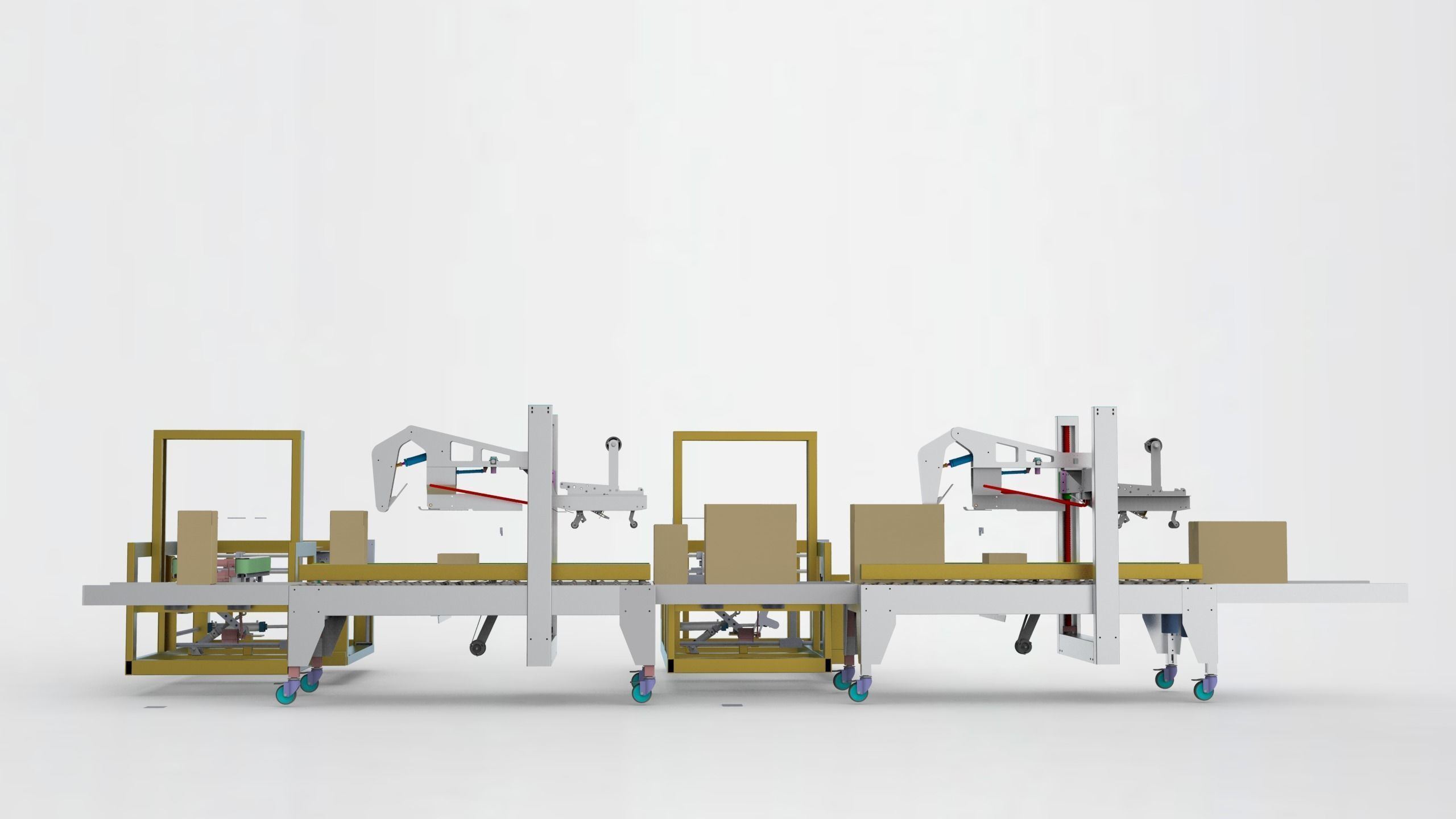 Automatic unpacking and sealing machine  3D model_1