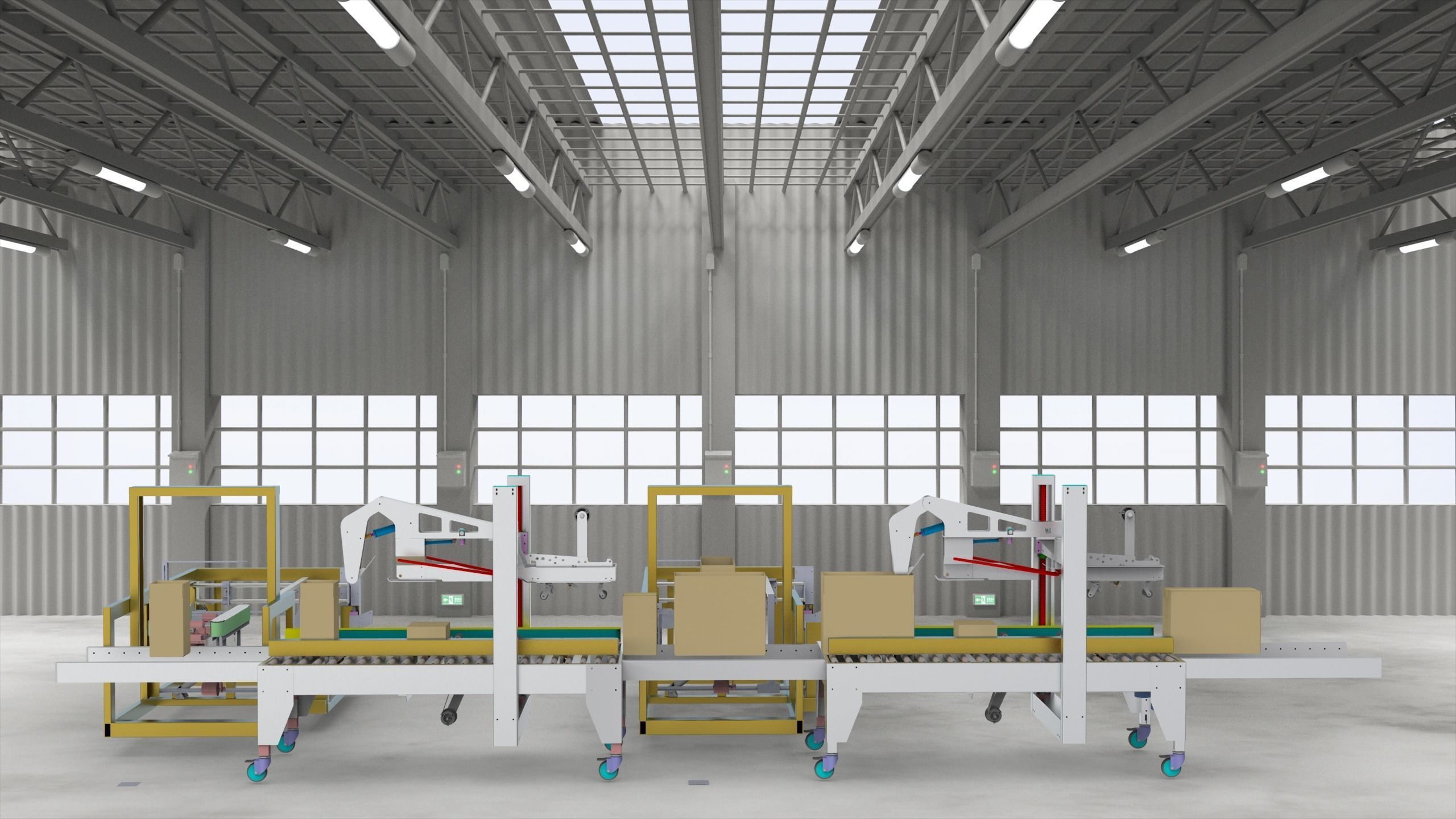 Automatic unpacking and sealing machine  3D model_2