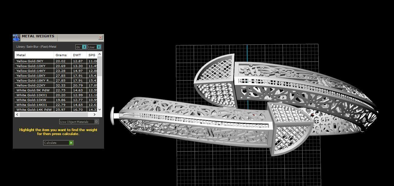 Islamic gold bracelet direct casting 3D model_7