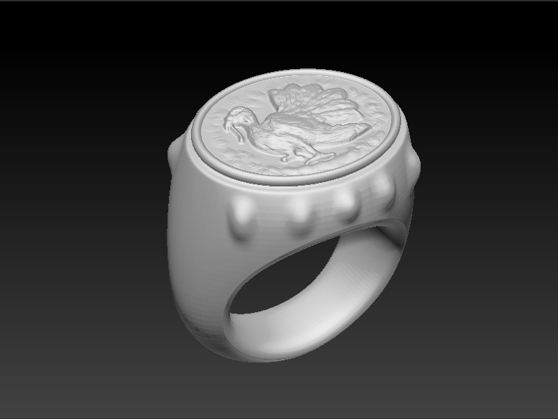 Thanksgiving Turkey Ring re-leaf  3D print model_5