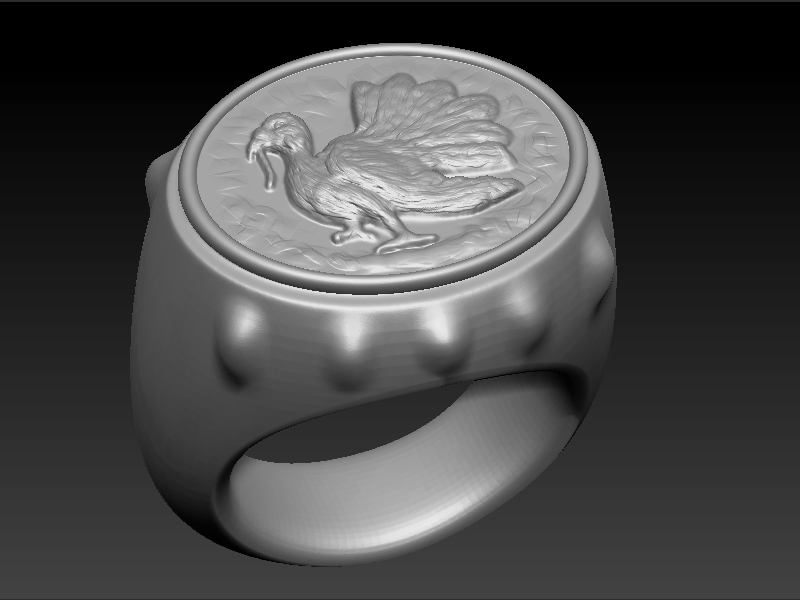 Thanksgiving Turkey Ring re-leaf  3D print model_2