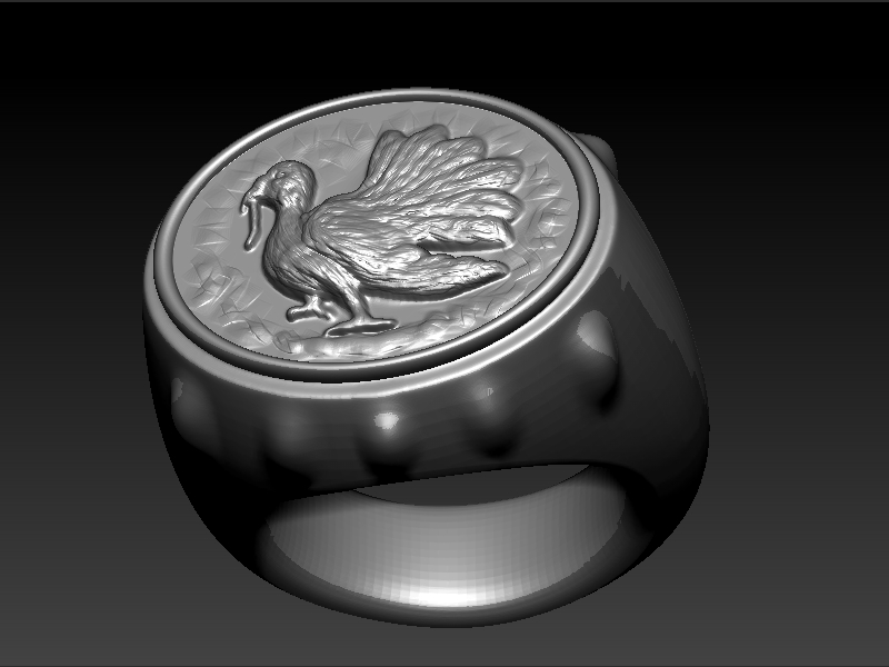 Thanksgiving Turkey Ring re-leaf  3D print model_4