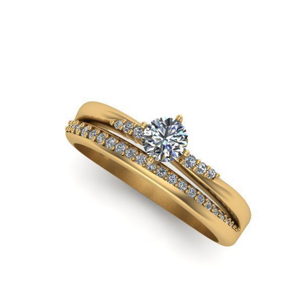 Duble Engagement Ring  3D print model_5