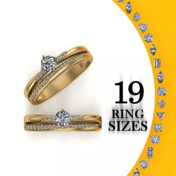 Duble Engagement Ring  3D print model_0