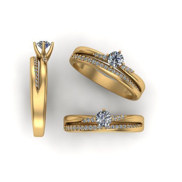 Duble Engagement Ring  3D print model_3