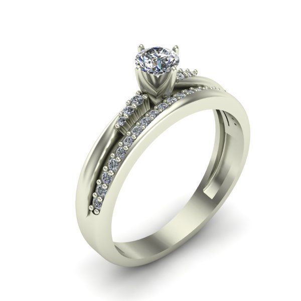 Duble Engagement Ring  3D print model_1