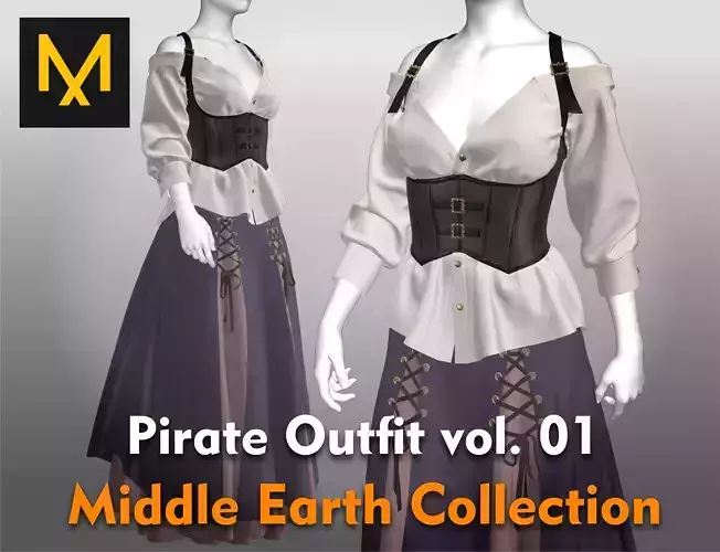 Pirate Outfit vol 1 Middle Earth Collection 3D model