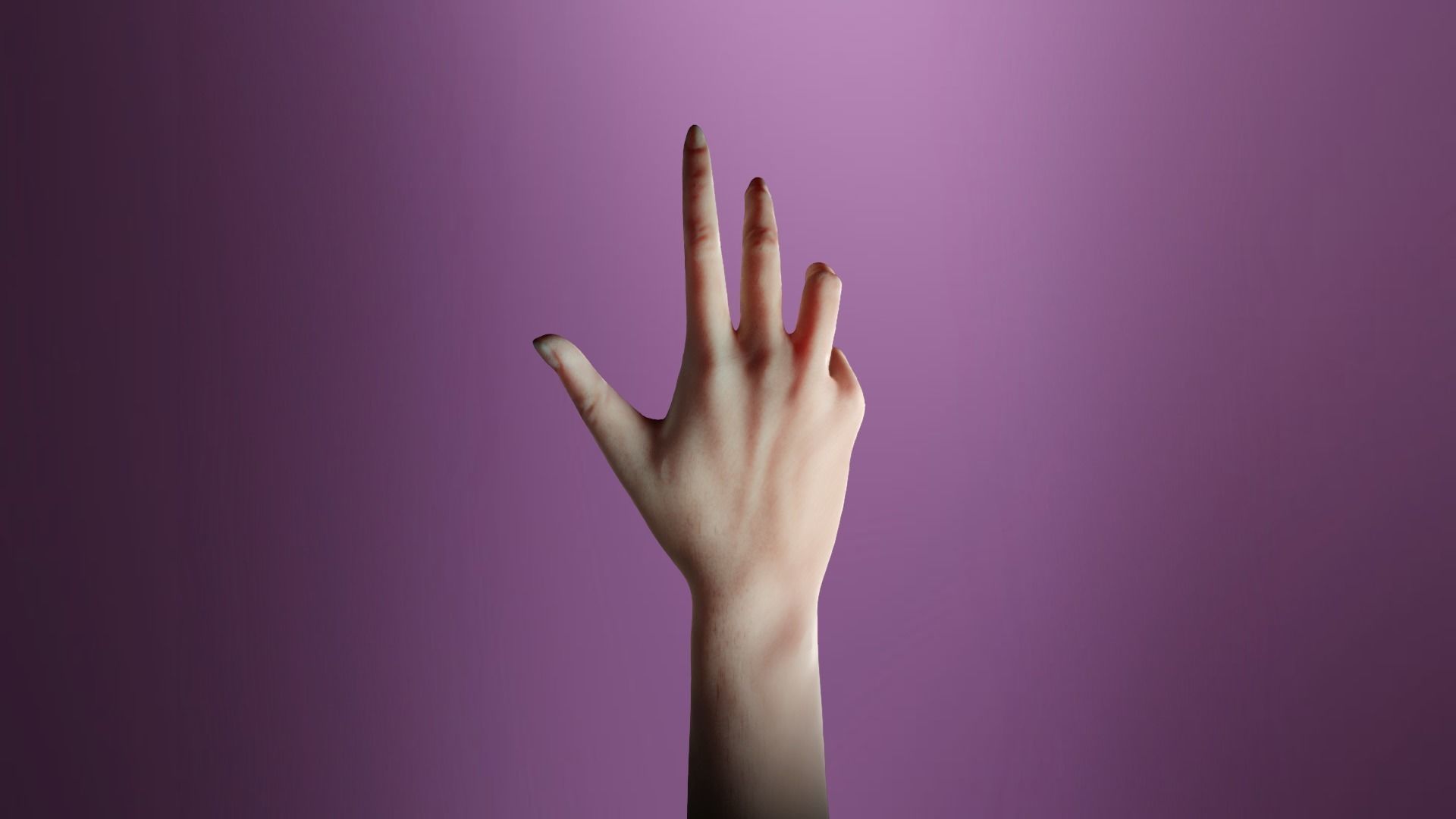 hand for games and animations Low-poly 3D model_1