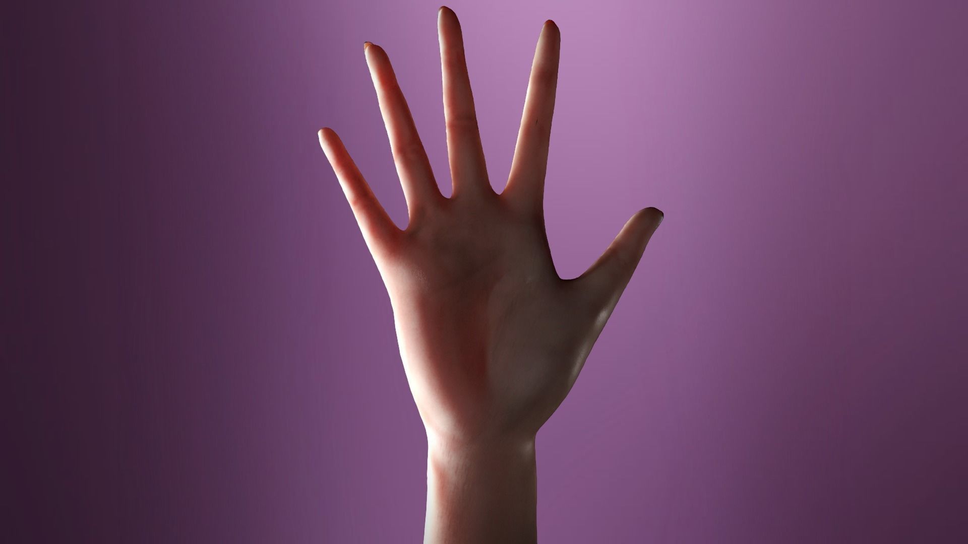 hand for games and animations Low-poly 3D model_4