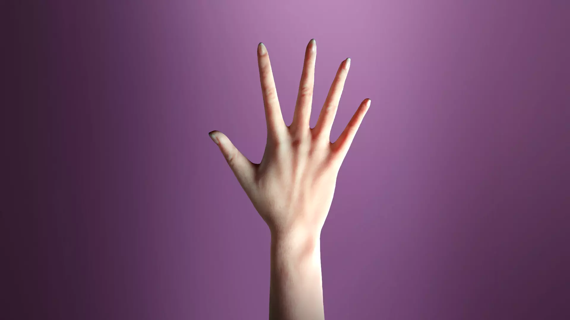 hand for games and animations Low-poly 3D model_0