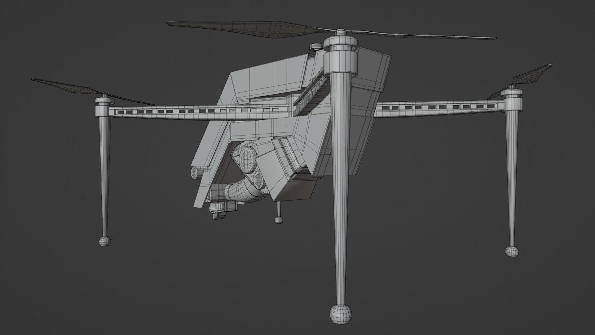 Cyberpunk Drone Low-poly 3D model_11