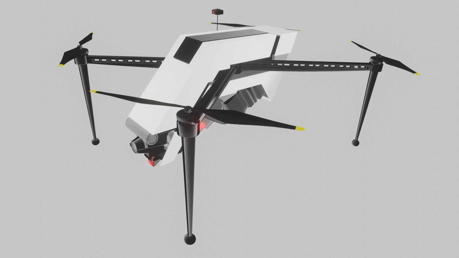 Cyberpunk Drone Low-poly 3D model_2