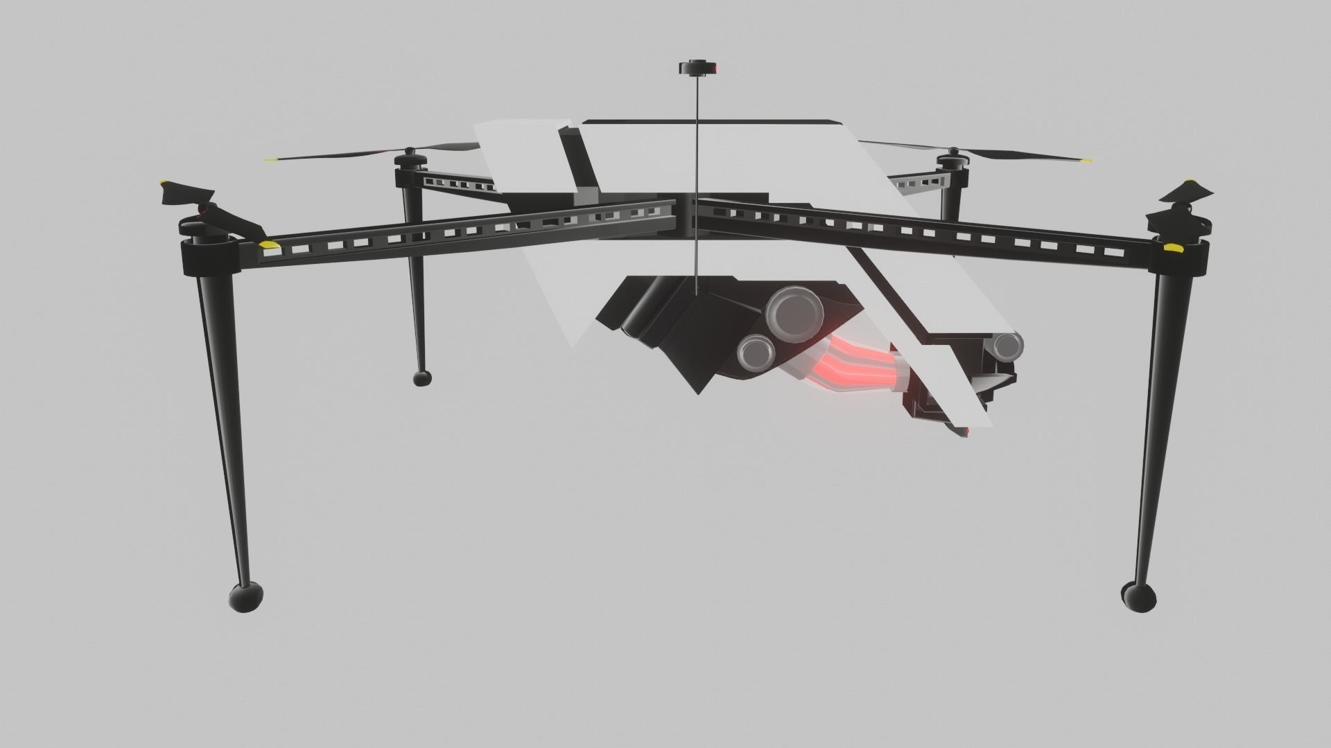 Cyberpunk Drone Low-poly 3D model_4