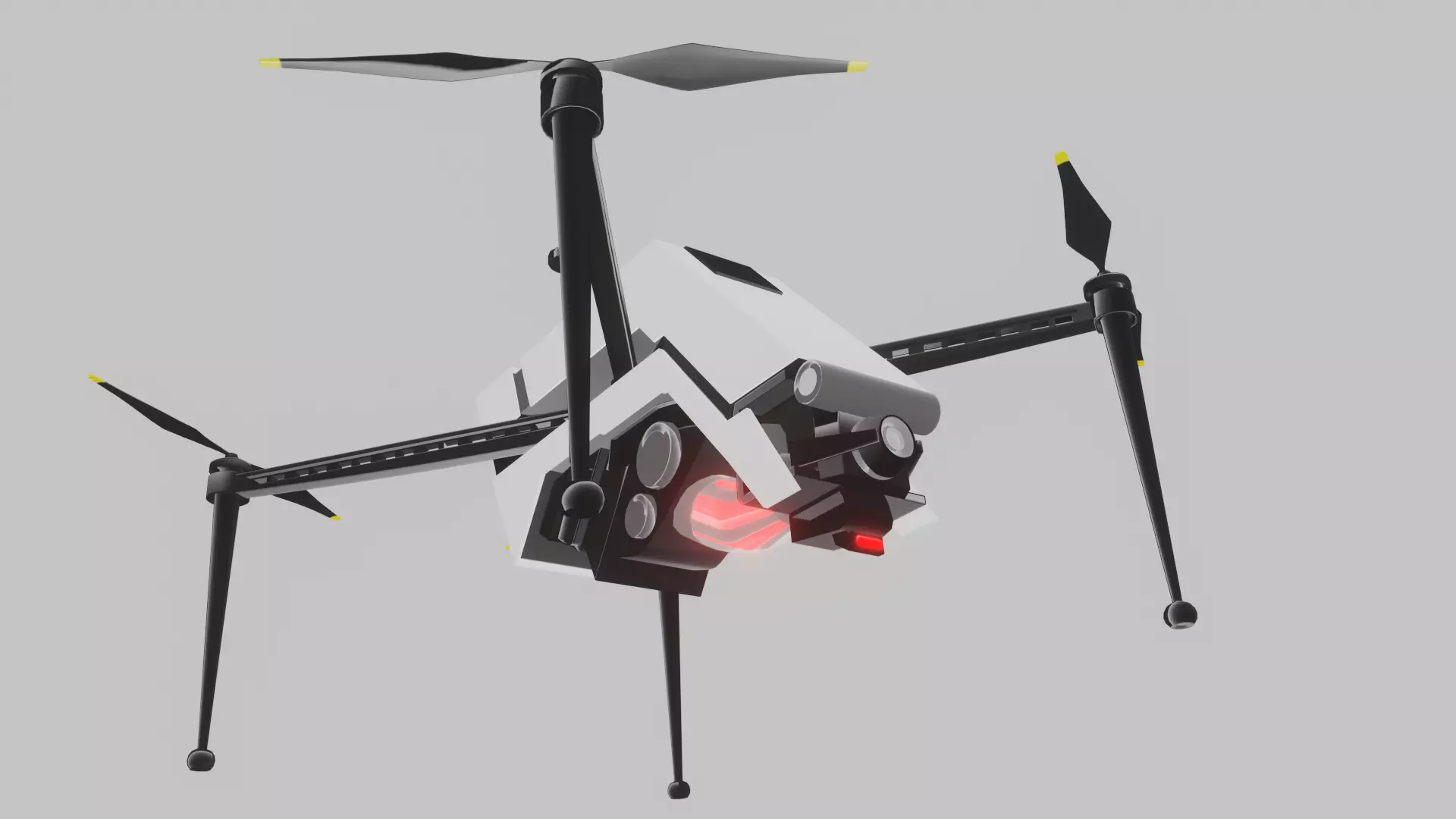 Cyberpunk Drone Low-poly 3D model_0