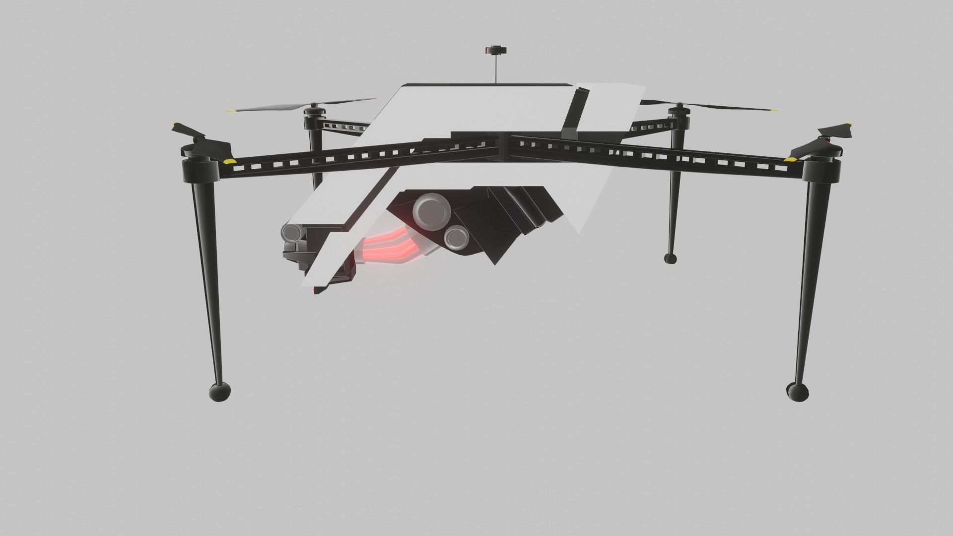 Cyberpunk Drone Low-poly 3D model_3