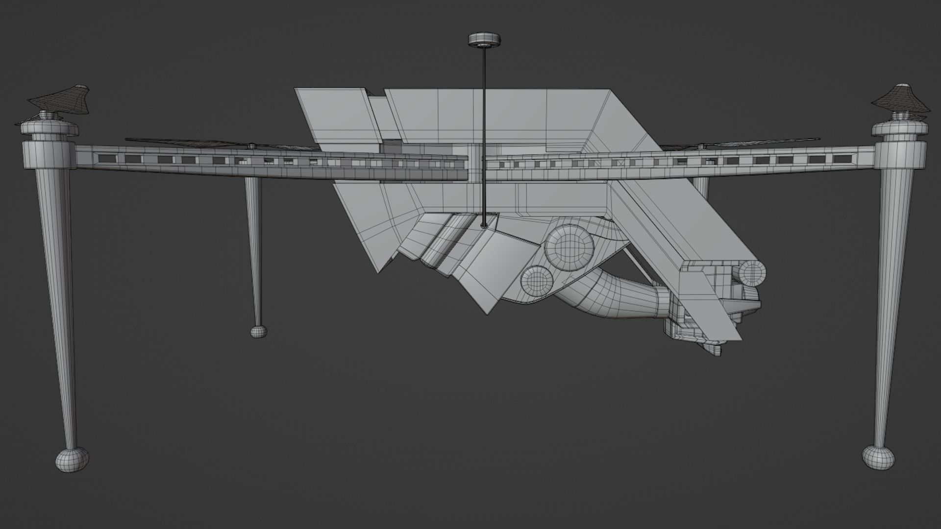 Cyberpunk Drone Low-poly 3D model_10