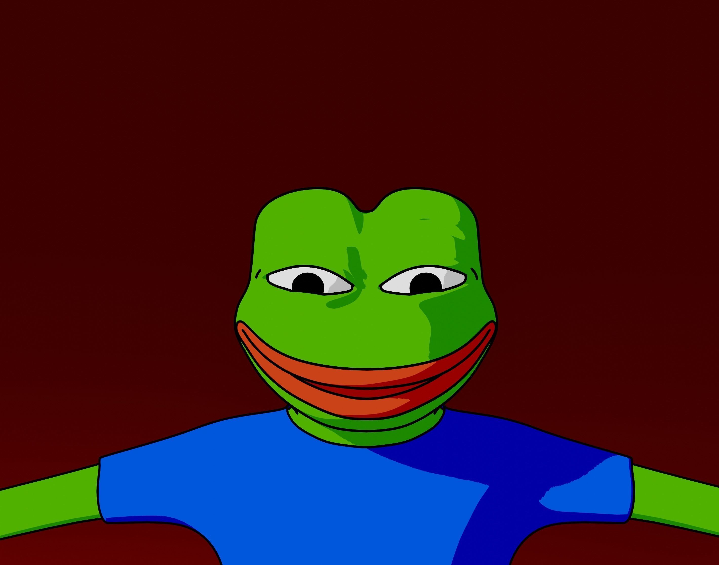 Pepe the Frog LineArt Generator Scene 3D Rigged Character Low-poly 3D model_13