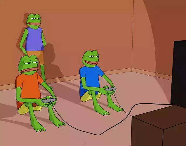 Pepe the Frog LineArt Generator Scene 3D Rigged Character Low-poly 3D model
