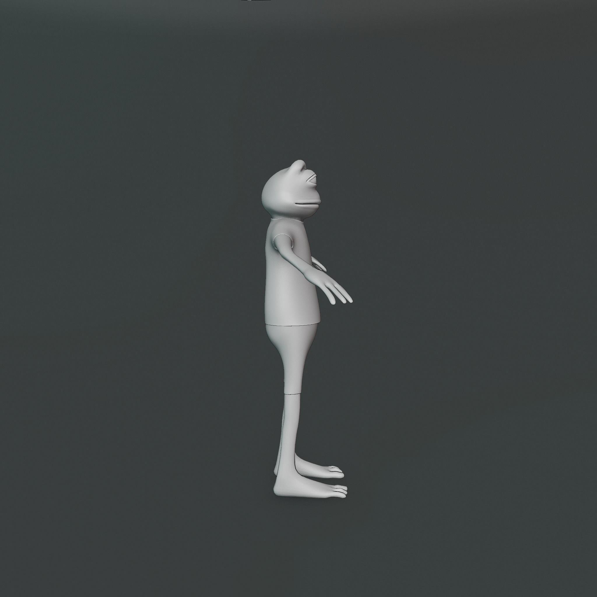 Pepe the Frog LineArt Generator Scene 3D Rigged Character Low-poly 3D model_56