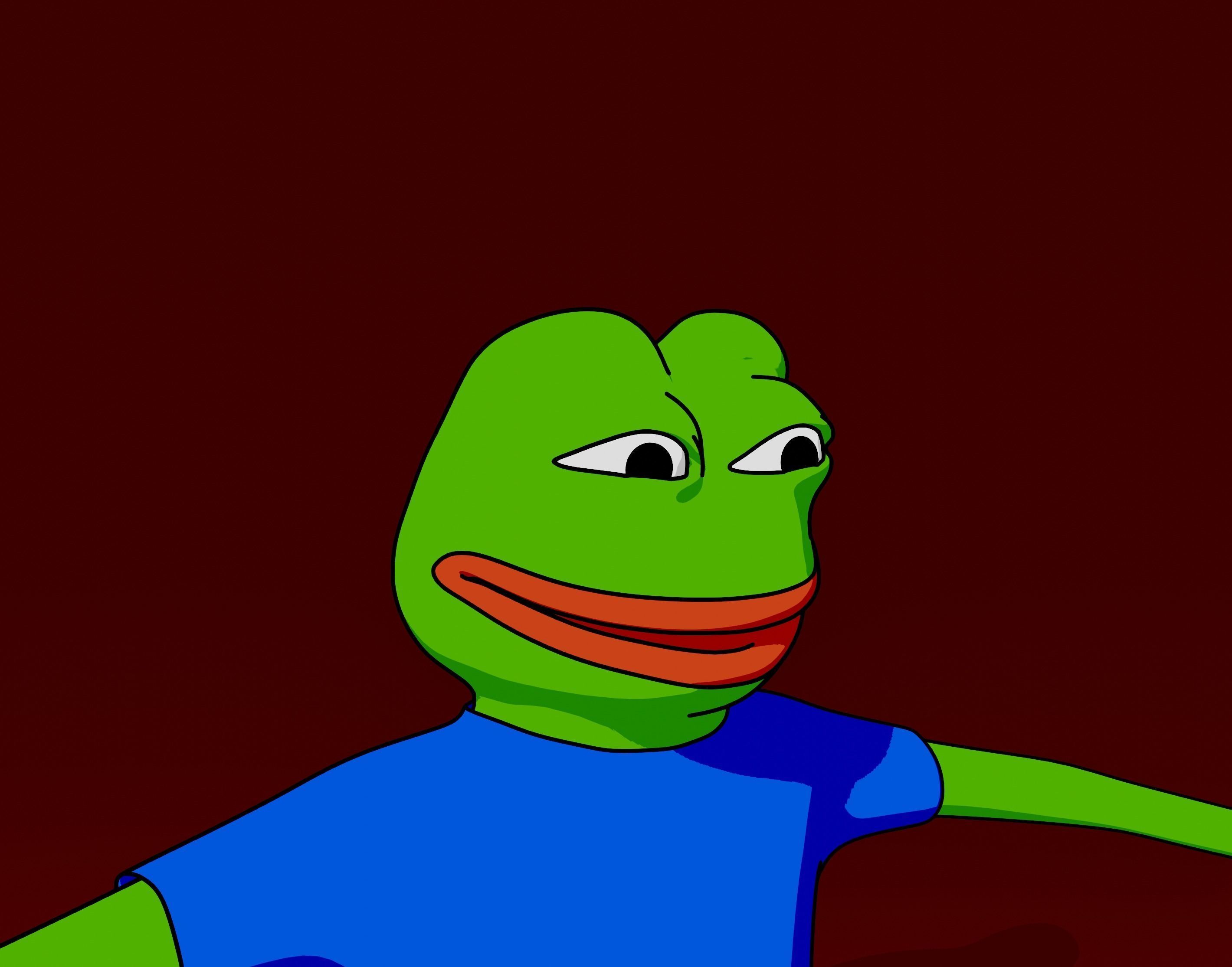 Pepe the Frog LineArt Generator Scene 3D Rigged Character Low-poly 3D model_19