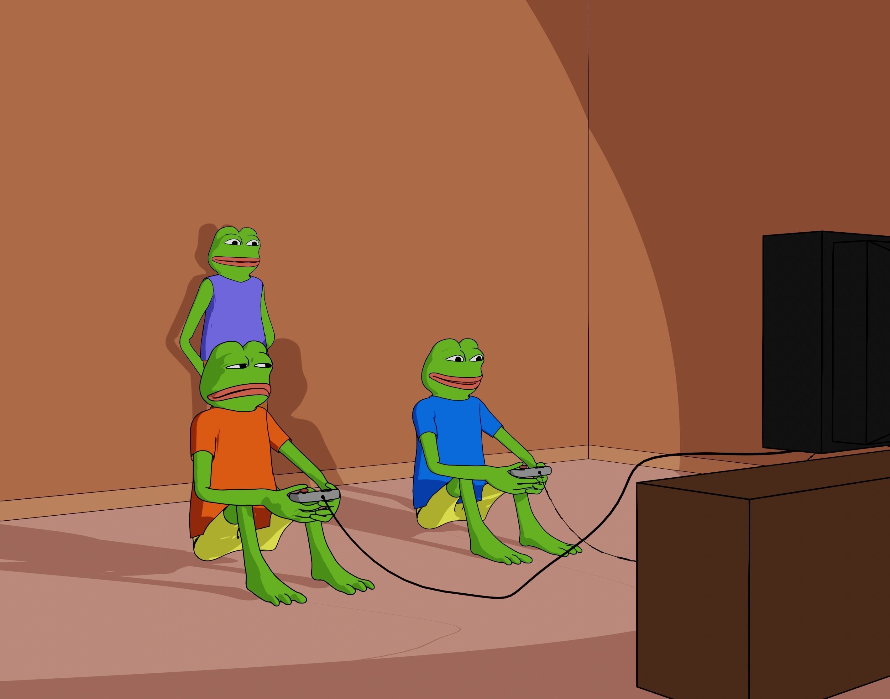 Pepe the Frog LineArt Generator Scene 3D Rigged Character Low-poly 3D model_6