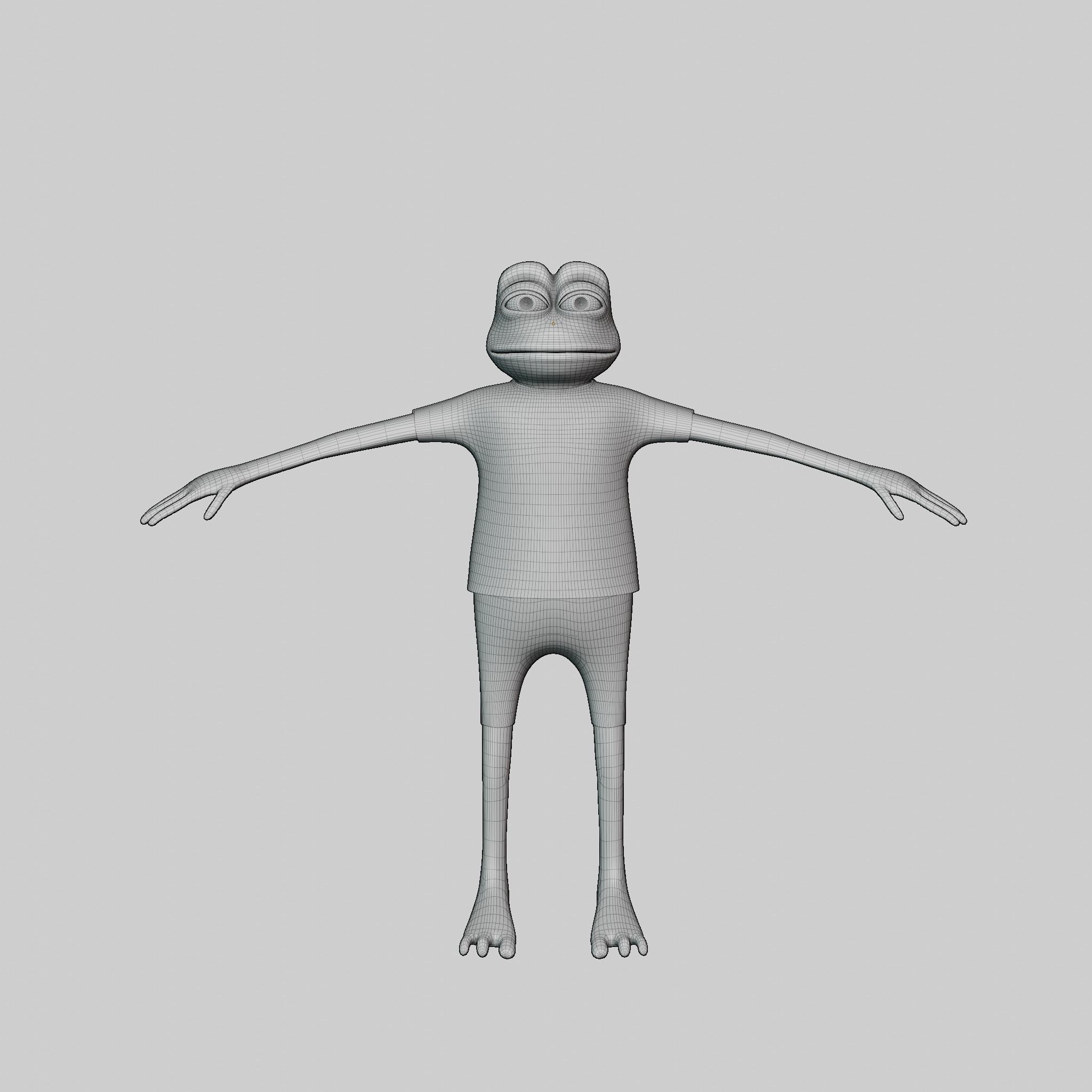 Pepe the Frog LineArt Generator Scene 3D Rigged Character Low-poly 3D model_47