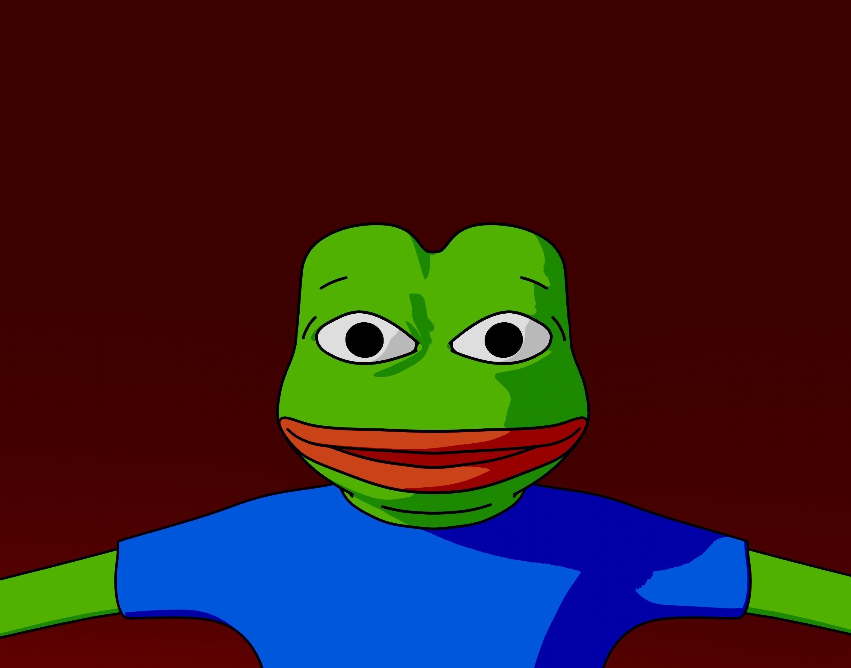 Pepe the Frog LineArt Generator Scene 3D Rigged Character Low-poly 3D model_15