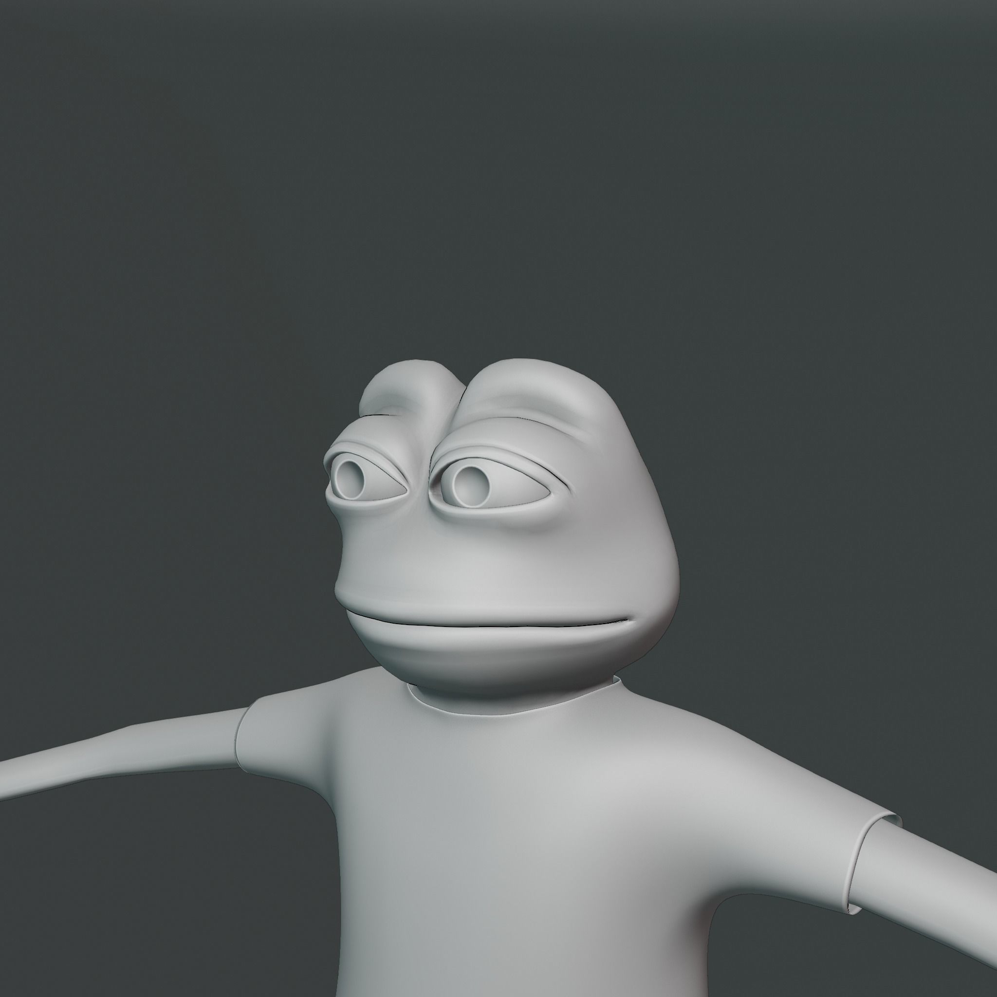 Pepe the Frog LineArt Generator Scene 3D Rigged Character Low-poly 3D model_42