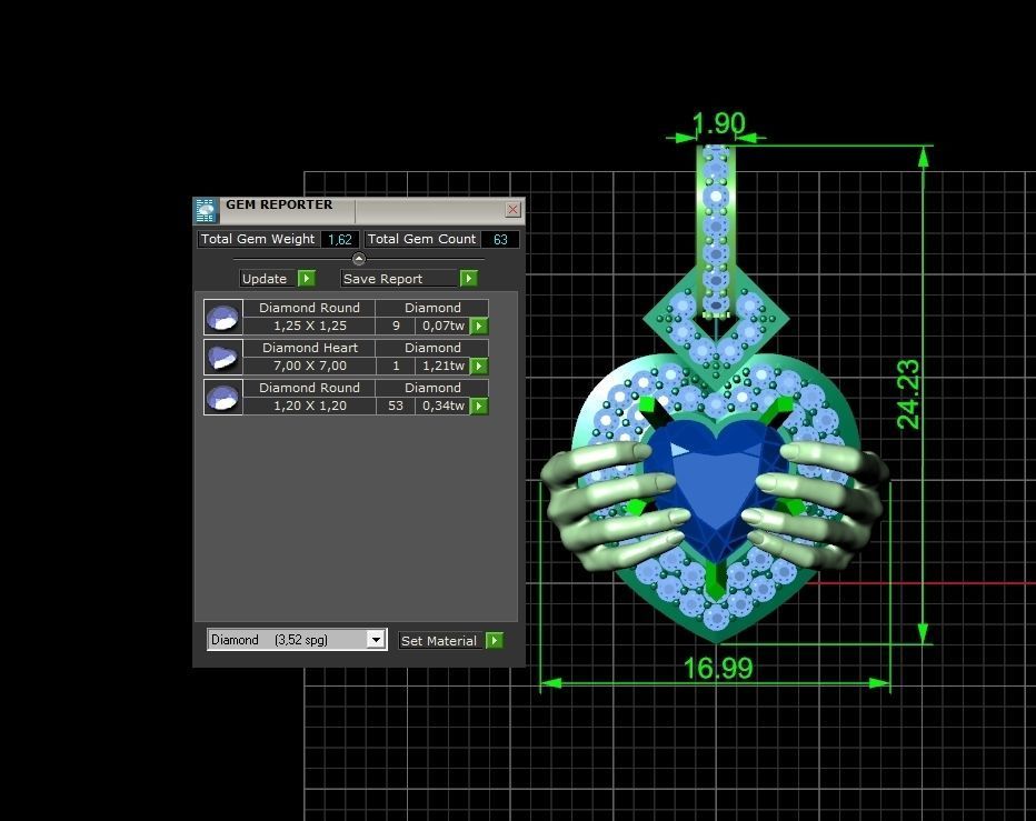 heart pendant with hands 862 3D print model_4