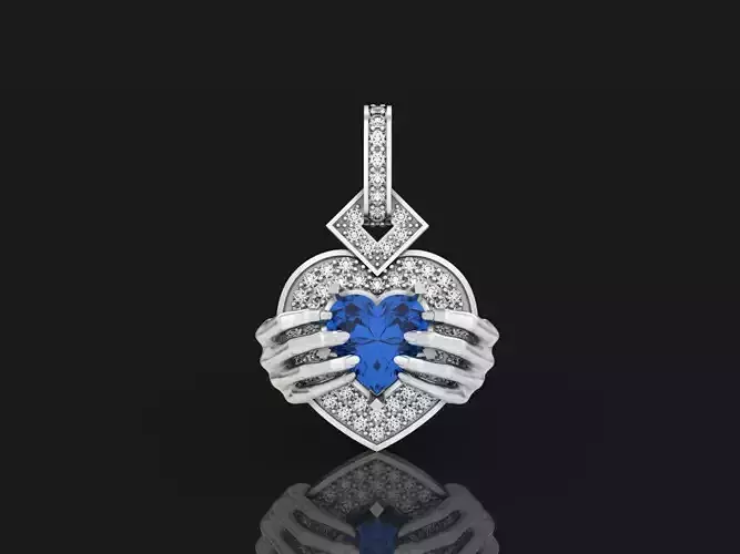 heart pendant with hands 862 3D print model