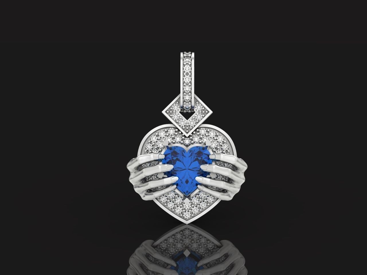 heart pendant with hands 862 3D print model_27